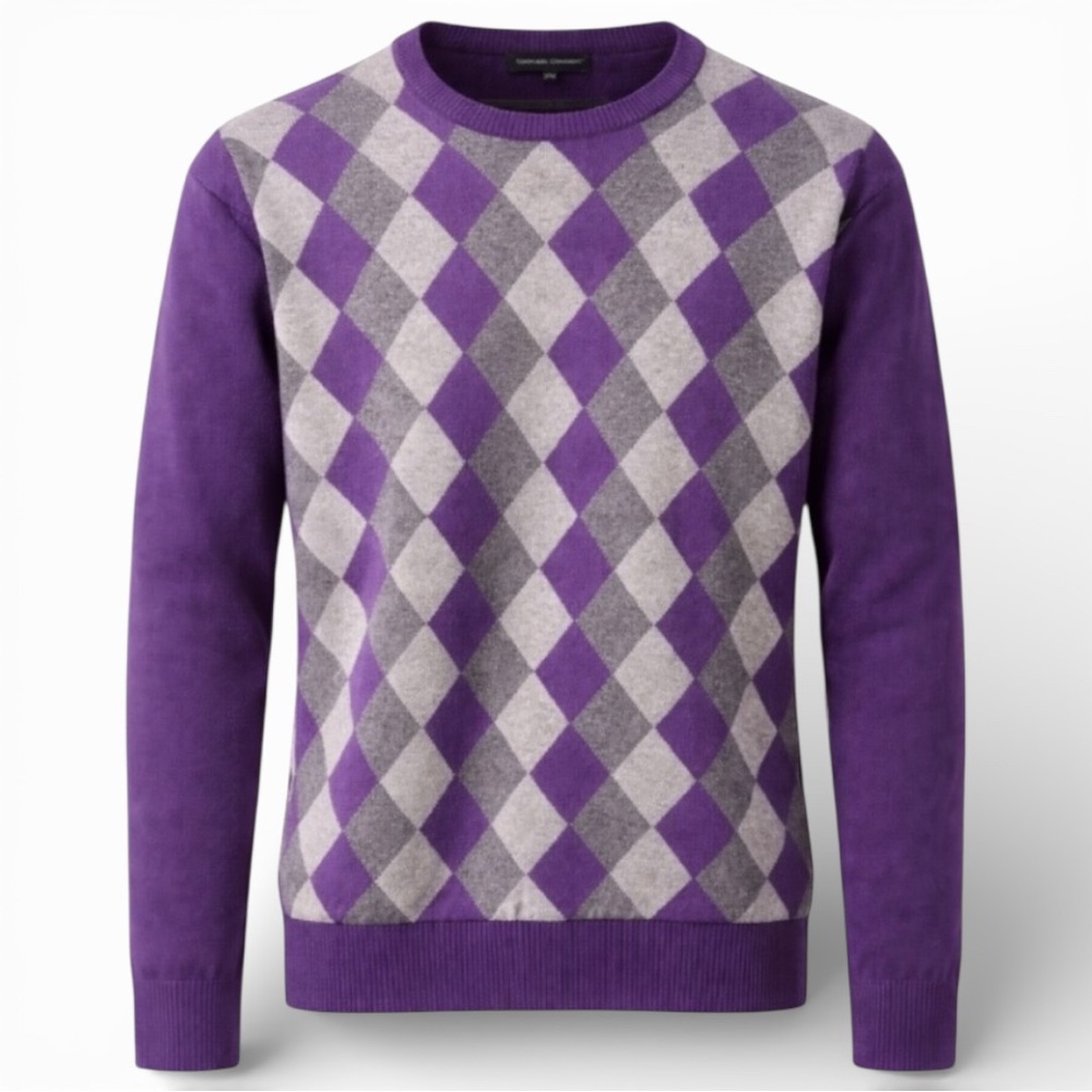 Men’s Argyle Wool Sweater XL Oxford Company preppy